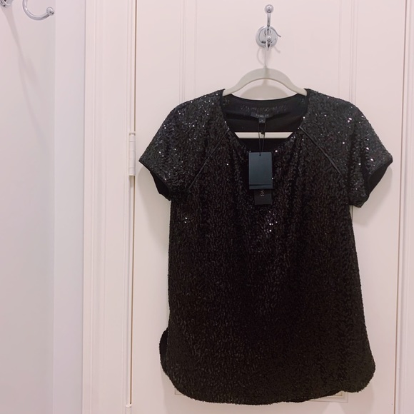 *BNWT*RACHEL ZOE-BLACK SEQUIN/SPARKLY RAGLAN DRESSY FANCY GOING OUT SHIRT/TOP 4 - Picture 3 of 12